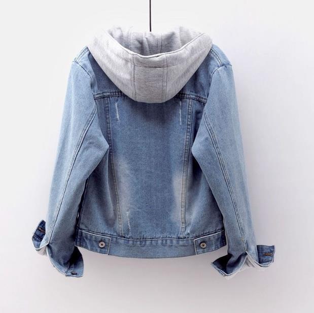 Heloise | Damesjas van denim met sherpa-voering en capuchon – vintage gewassen, comfortabele winterjas