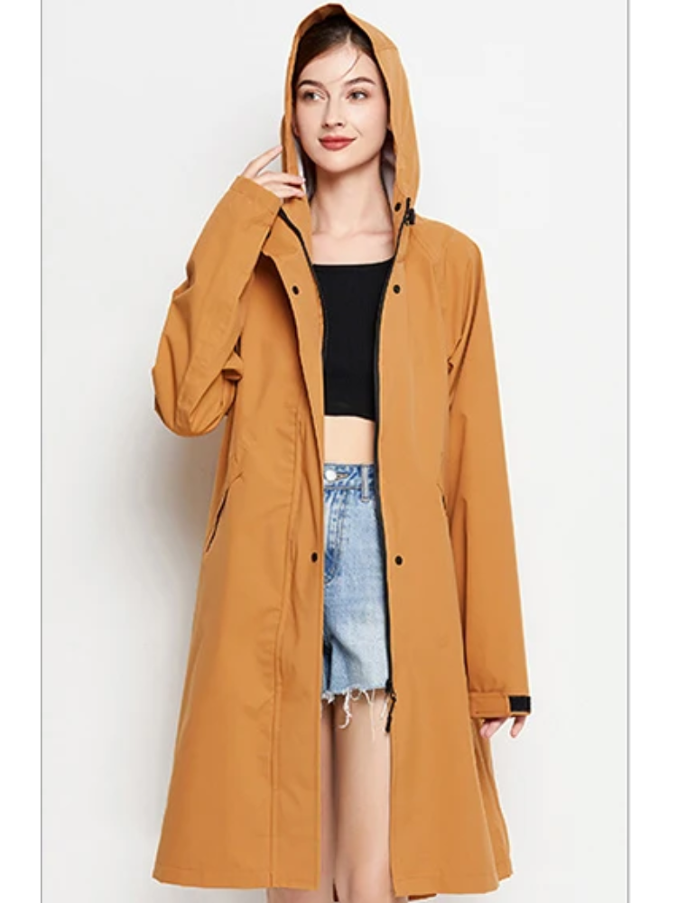 Anna | Waterdichte en winddichte regenjas voor dames met verstelbare capuchon, lichtgewicht outdoorjas