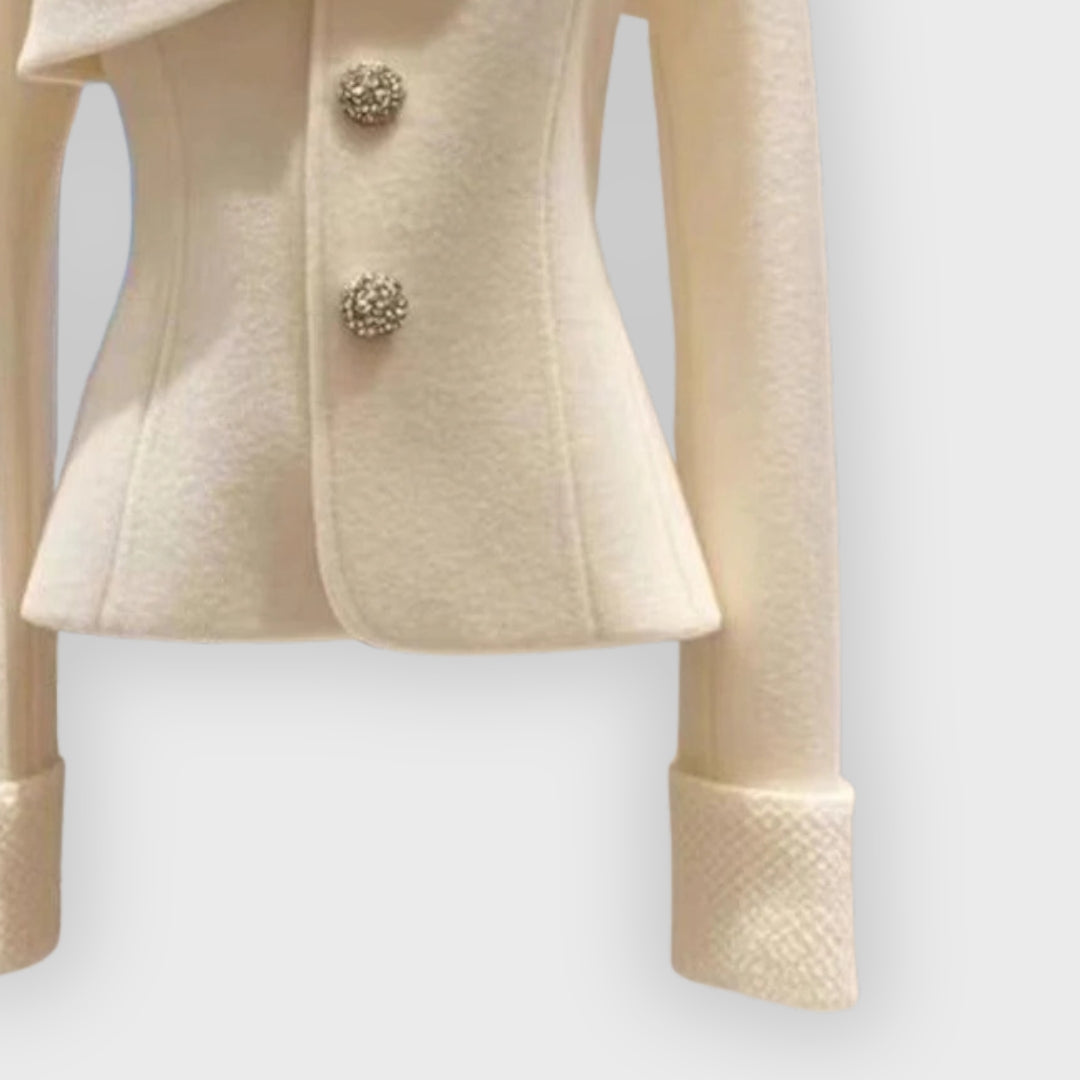 Christa | Asymmetrische blazer met knopen, luxe getailleerd jasje voor casual en avondkleding