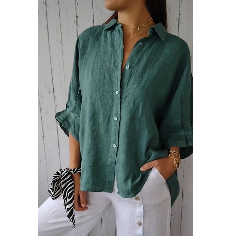 Halldora | Blouse met strikceintuur op de rug - Elegante top met lange mouwen