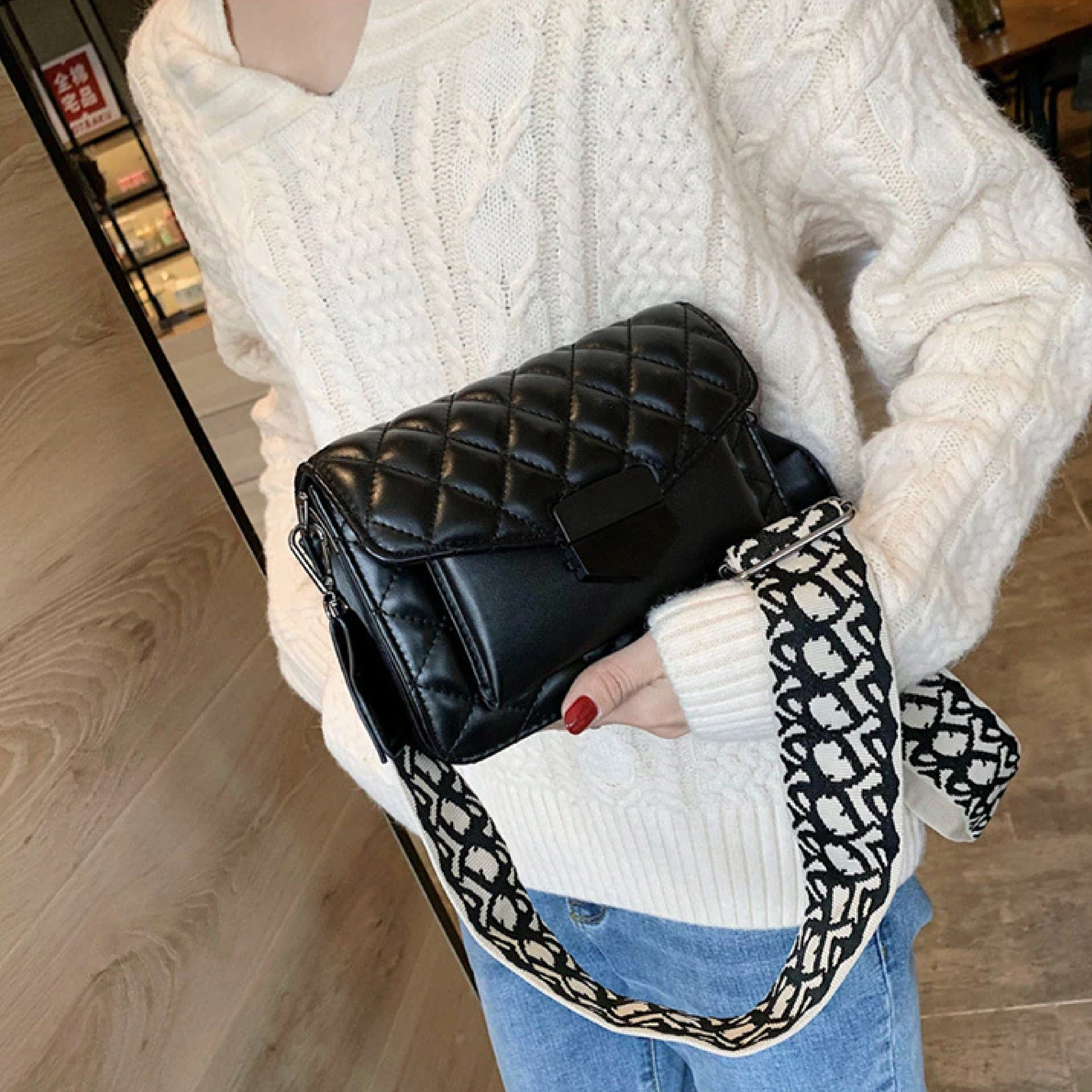 Lunna | Elegante Crossbody Schoudertas - Leder, Verstelbare Riem