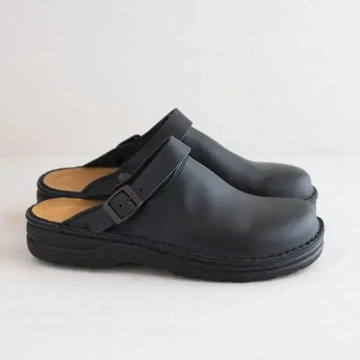 UrbanStep | Premium Leren Klompschoenen voor Mannen - Comfortabel, Stijlvol, Slip-On Casual Schoeisel