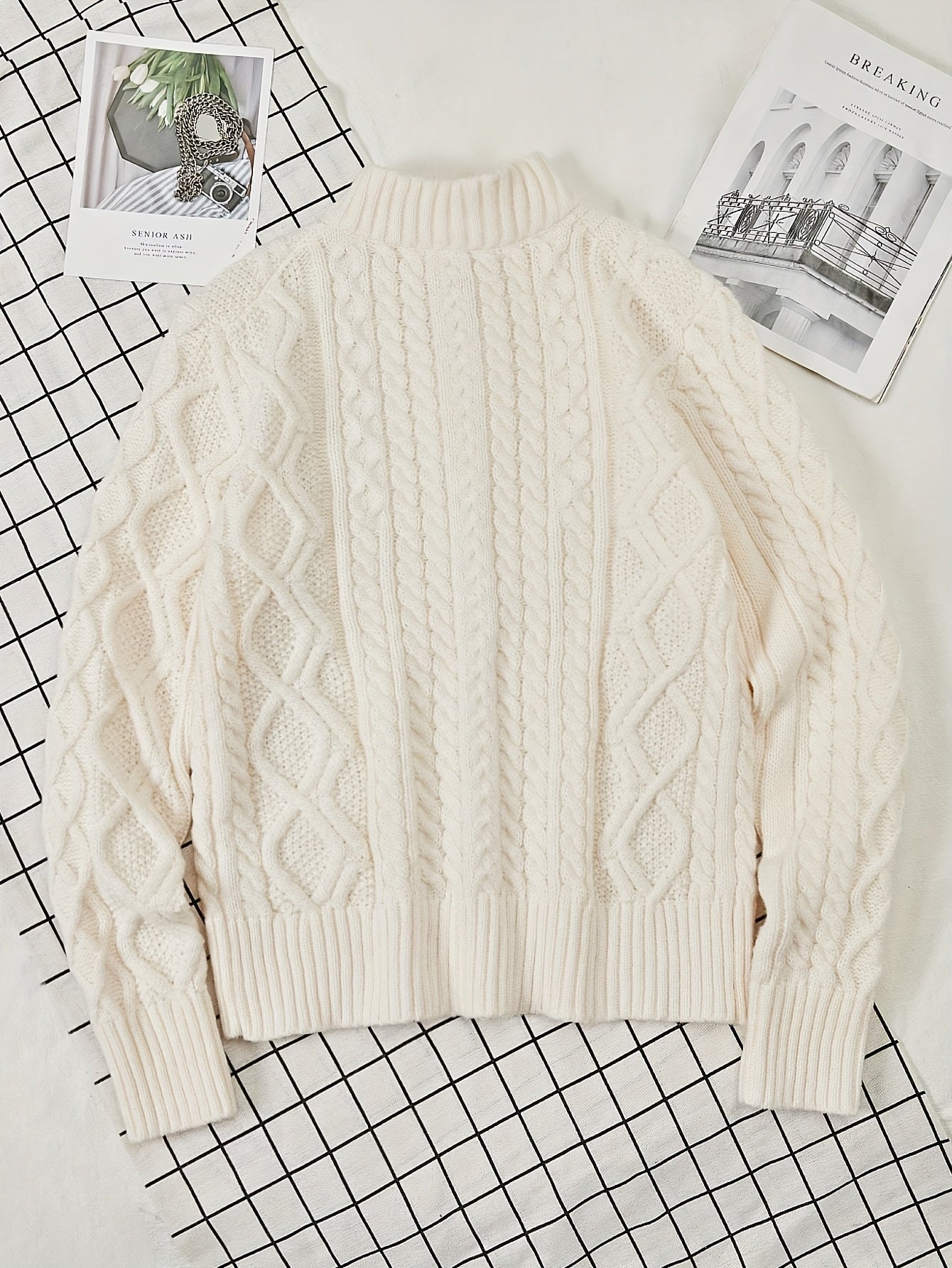 Dagfinn | Heren trui met halve rits en structuur – opstaande kraag, pullover met rits, zacht breisel