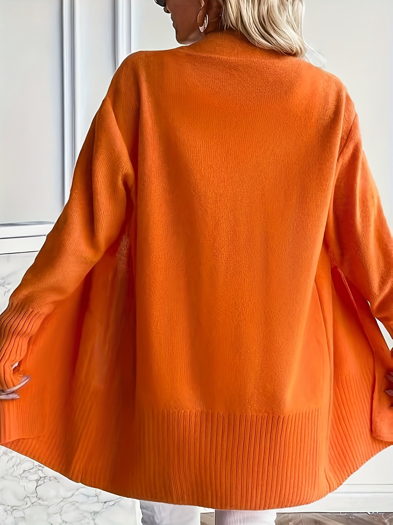 Rosavine | Open gebreid vest voor dames - Relaxed Fit, lange mouwen, gezellig casual vest met zakken