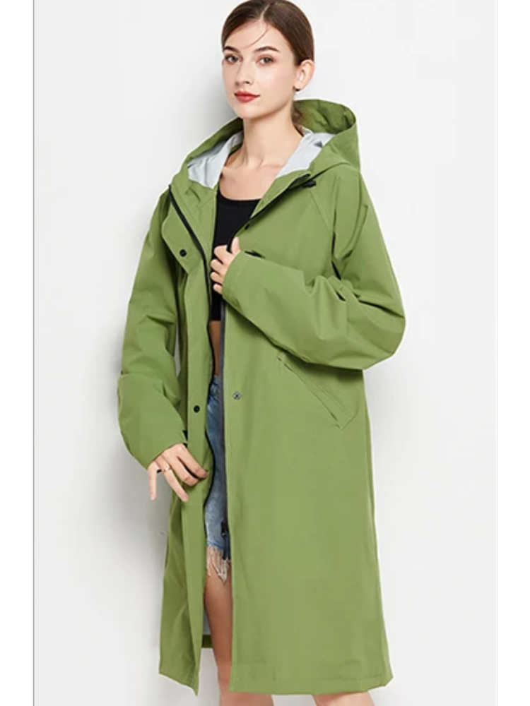 Anna | Waterdichte en winddichte regenjas voor dames met verstelbare capuchon, lichtgewicht outdoorjas
