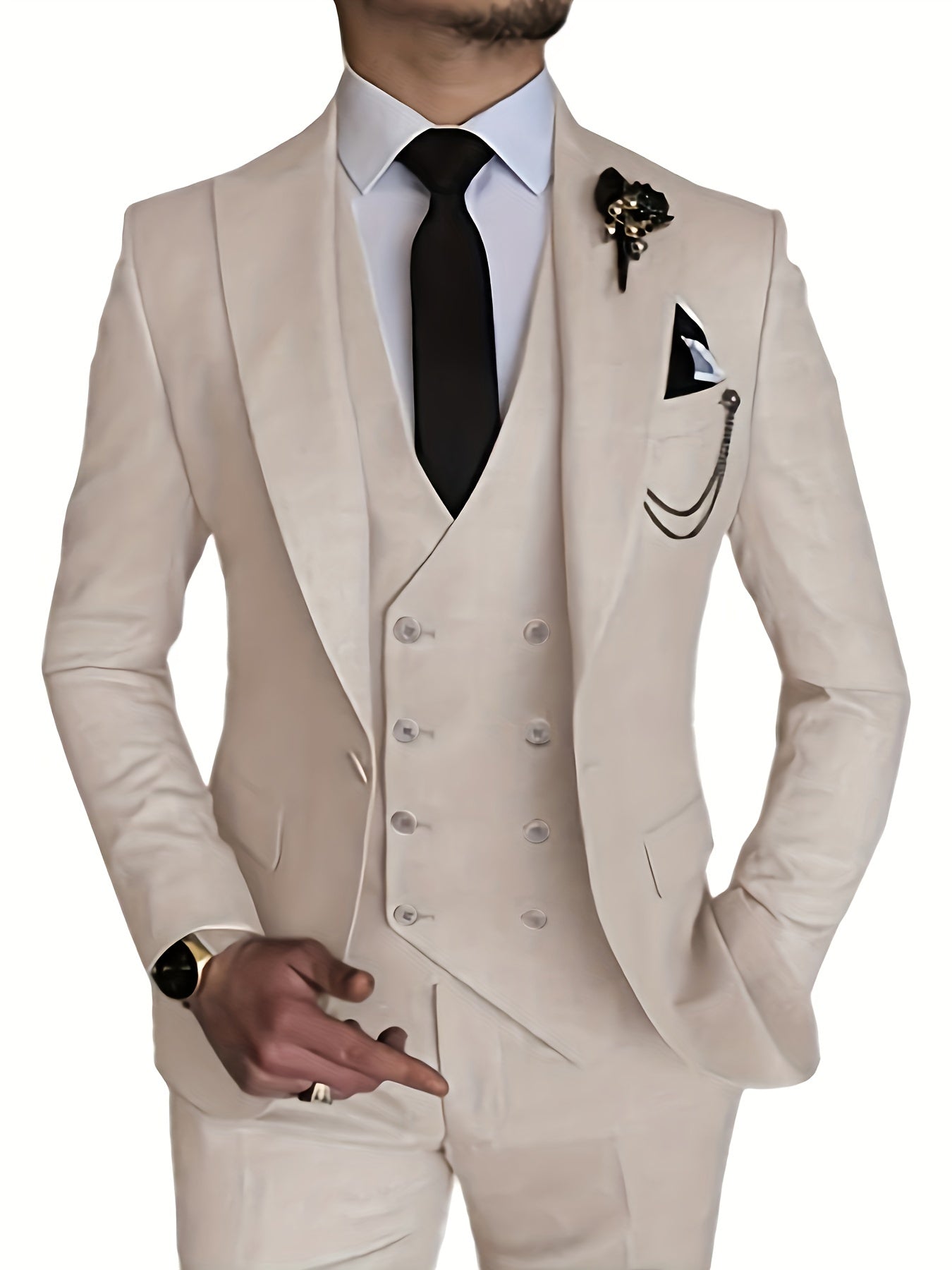 Tormund | Driedelig formeel herenpak – blazer, vest en broek, slim fit, zakelijke en bruiloftskleding