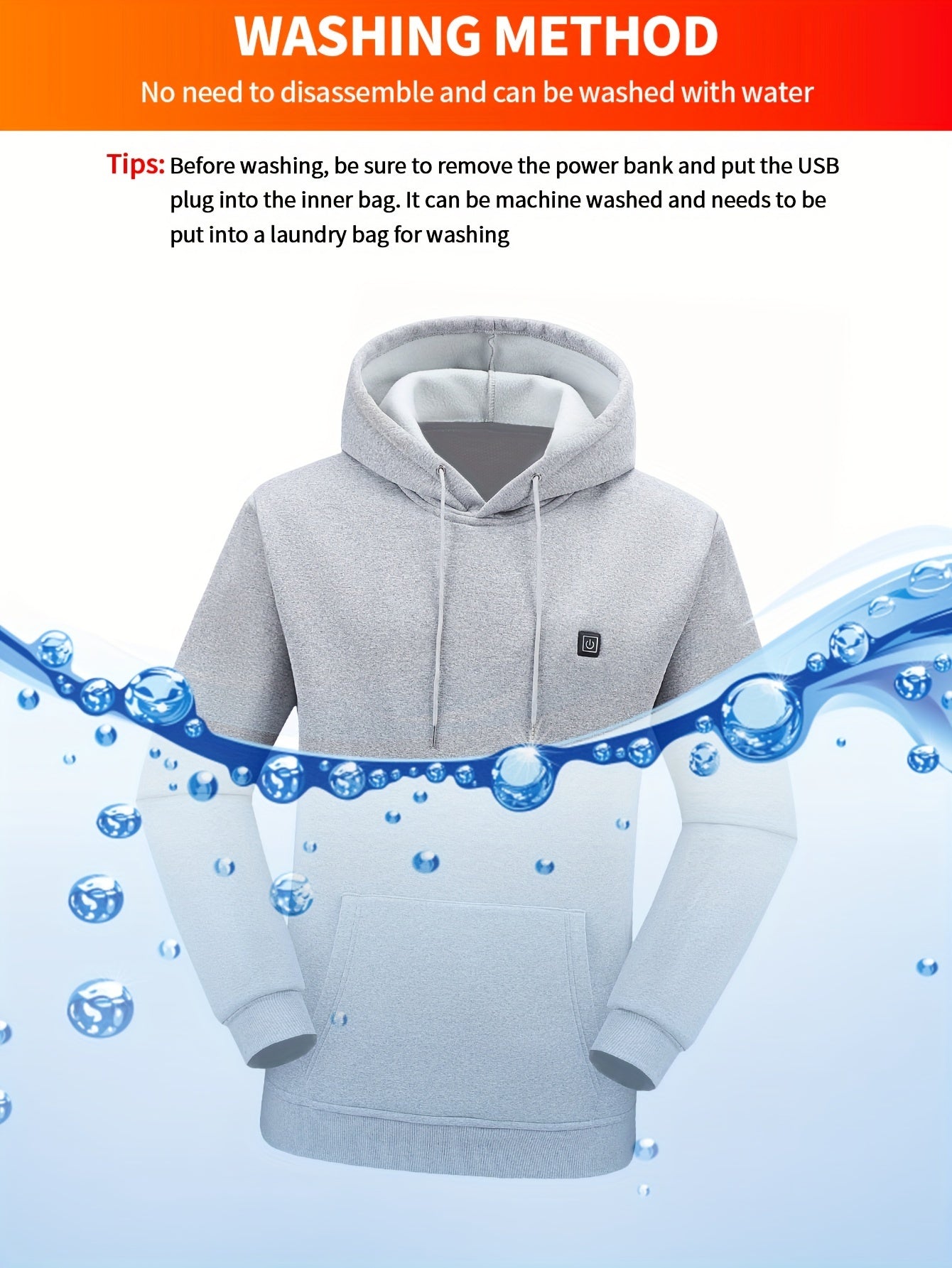 Aarne | Verwarmde hoodie voor heren met 7 verwarmingszones – USB-oplaadbare elektrische jas