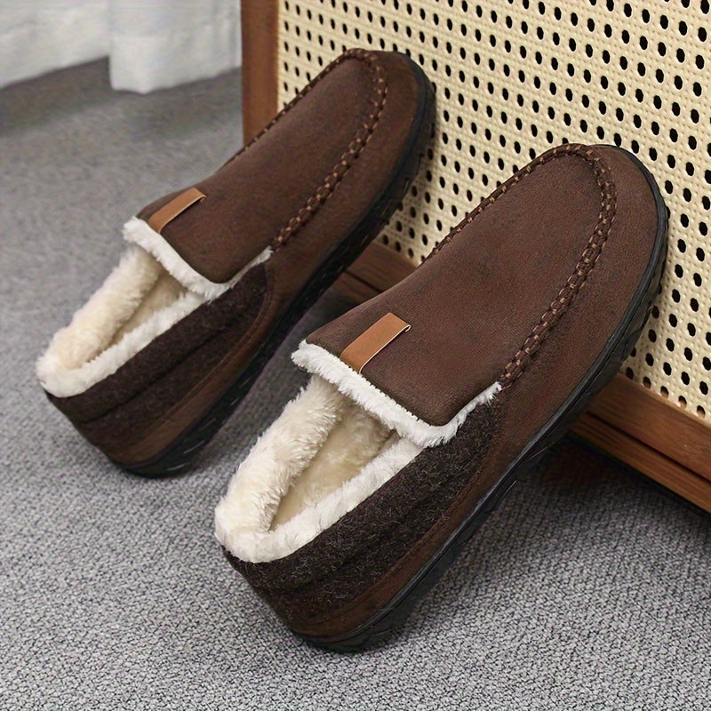 Furrion | Herenloafers met bontvoering – Instap slippers met traagschuim, casual herfst-/winterschoenen