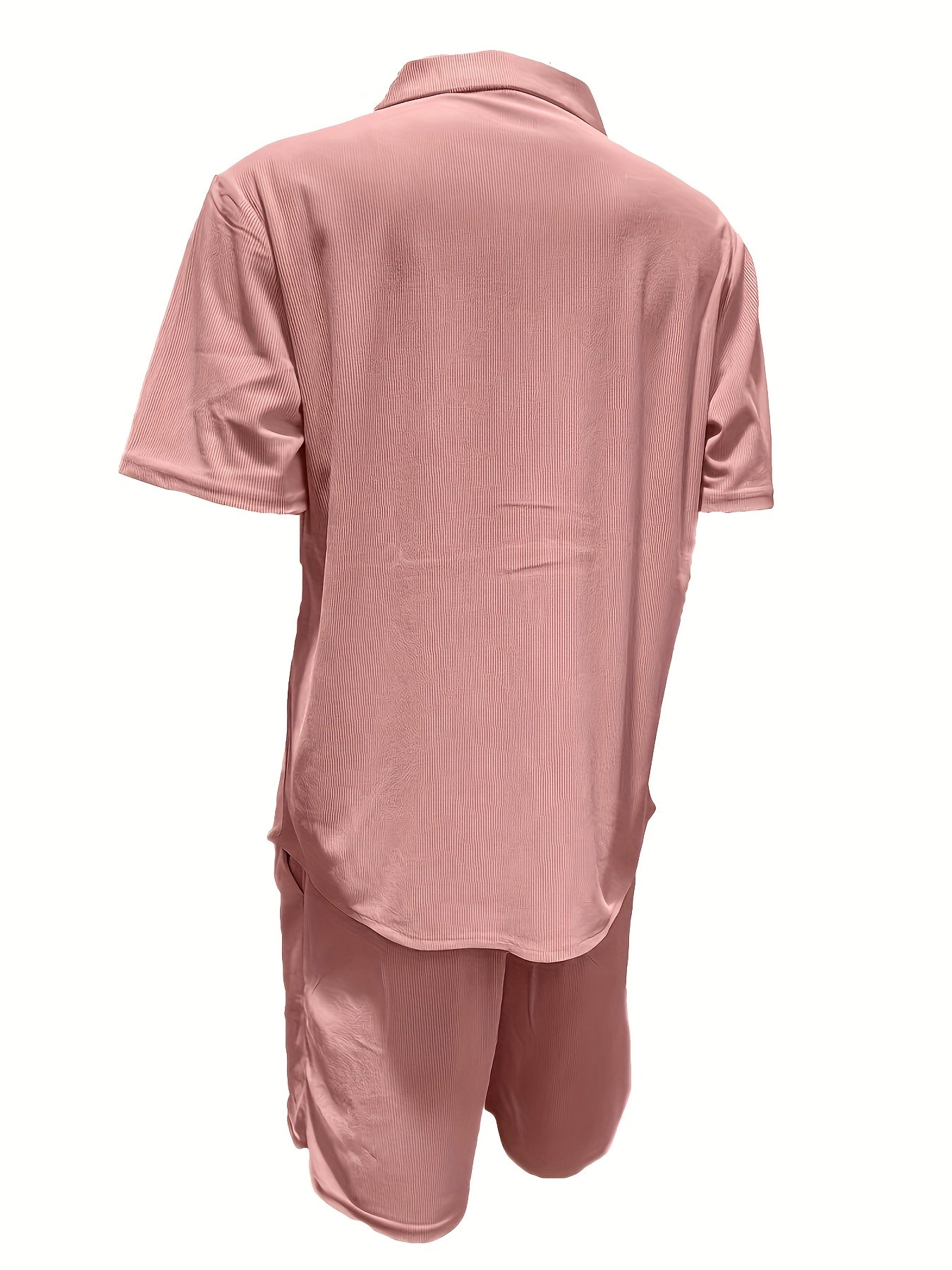 Damric | Casual herenset 2-delig - gestreept overhemd met korte mouwen en korte broek
