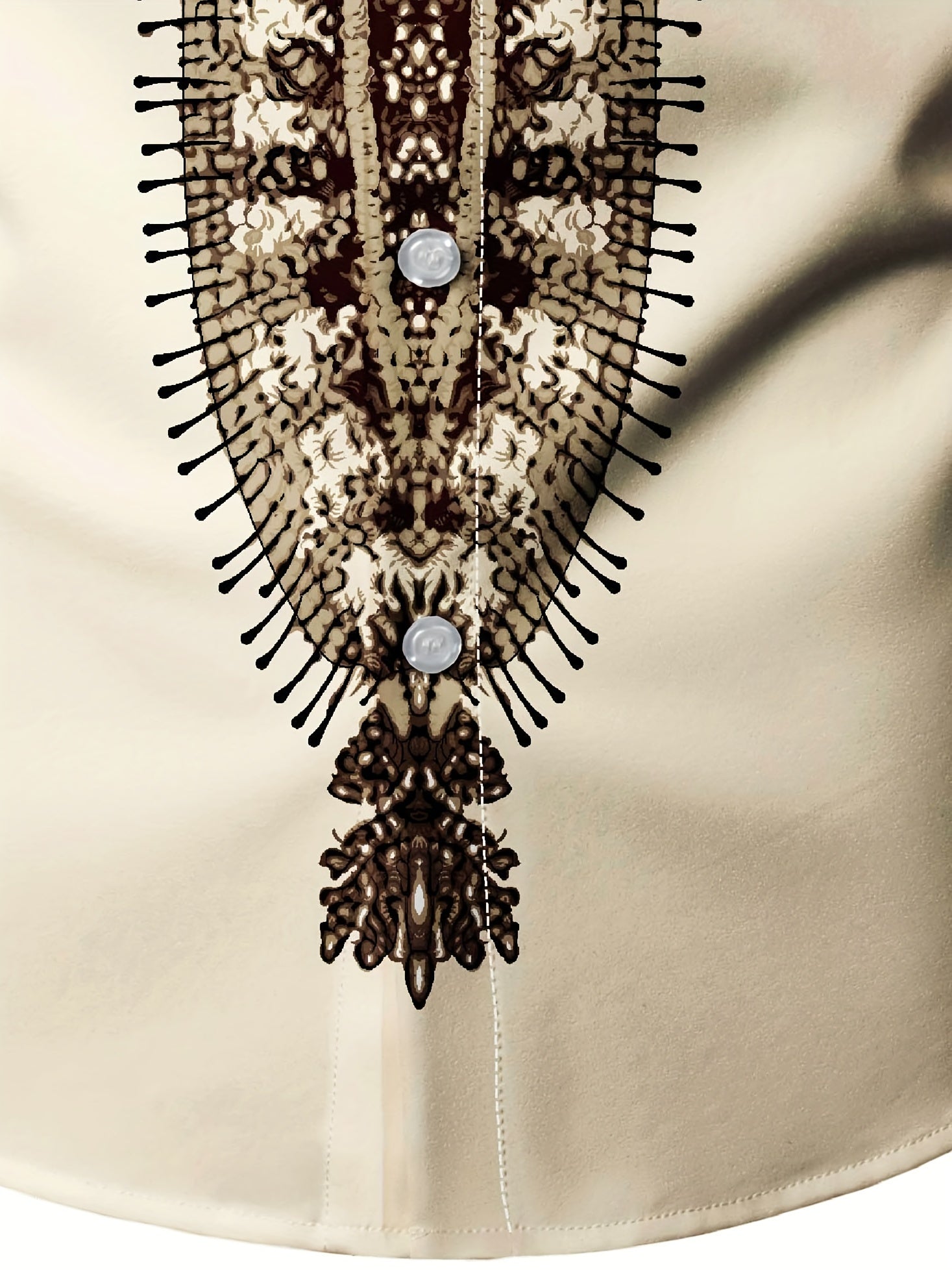 Balthier | Overhemd met knoopsluiting voor heren met tribaal patroon - vintage lange mouwen kleding