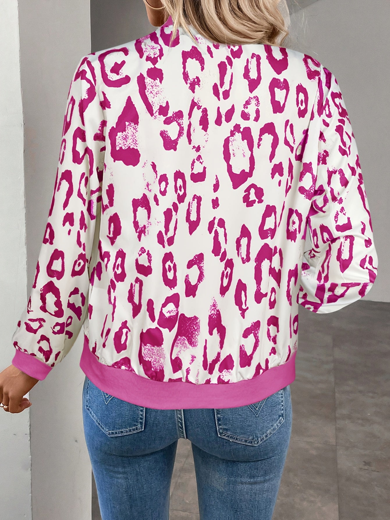 Ambrosia | Damesvest met luipaardprint – Lichtgewicht jasje met ritssluiting, casual bovenkleding