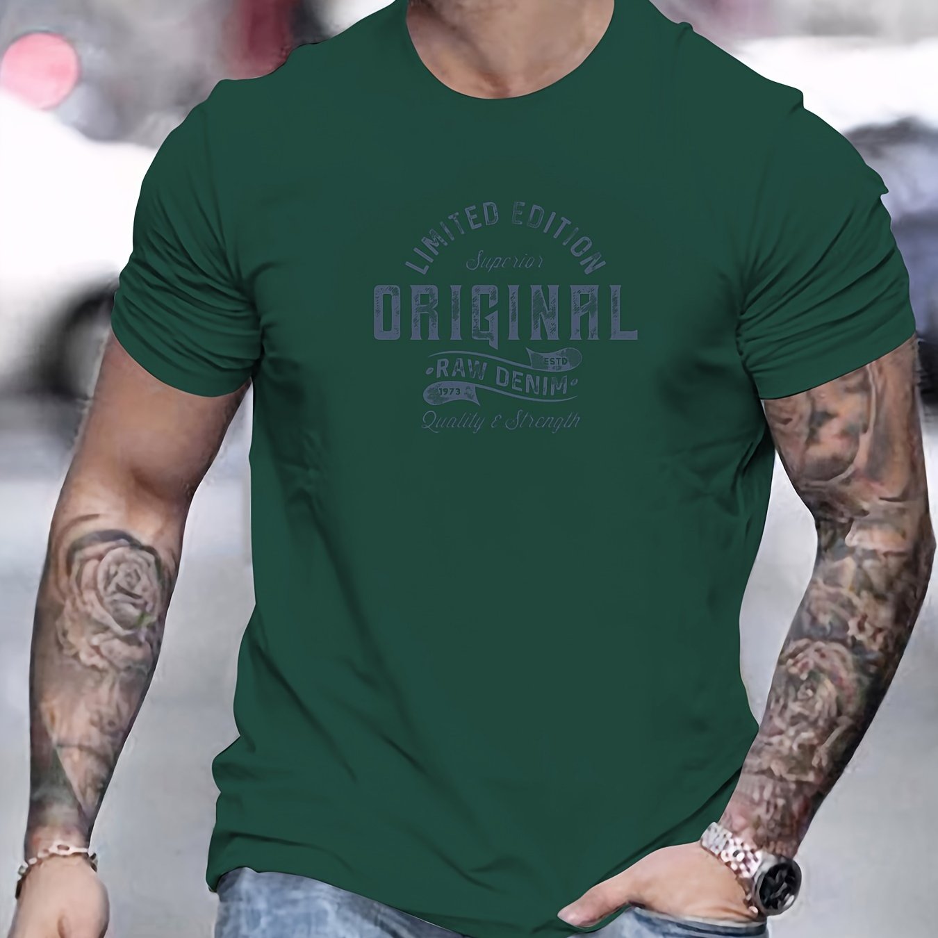 Xaver | Basis T-shirt van katoen voor heren - Casual T-shirt met grafische print, zomer T-shirt