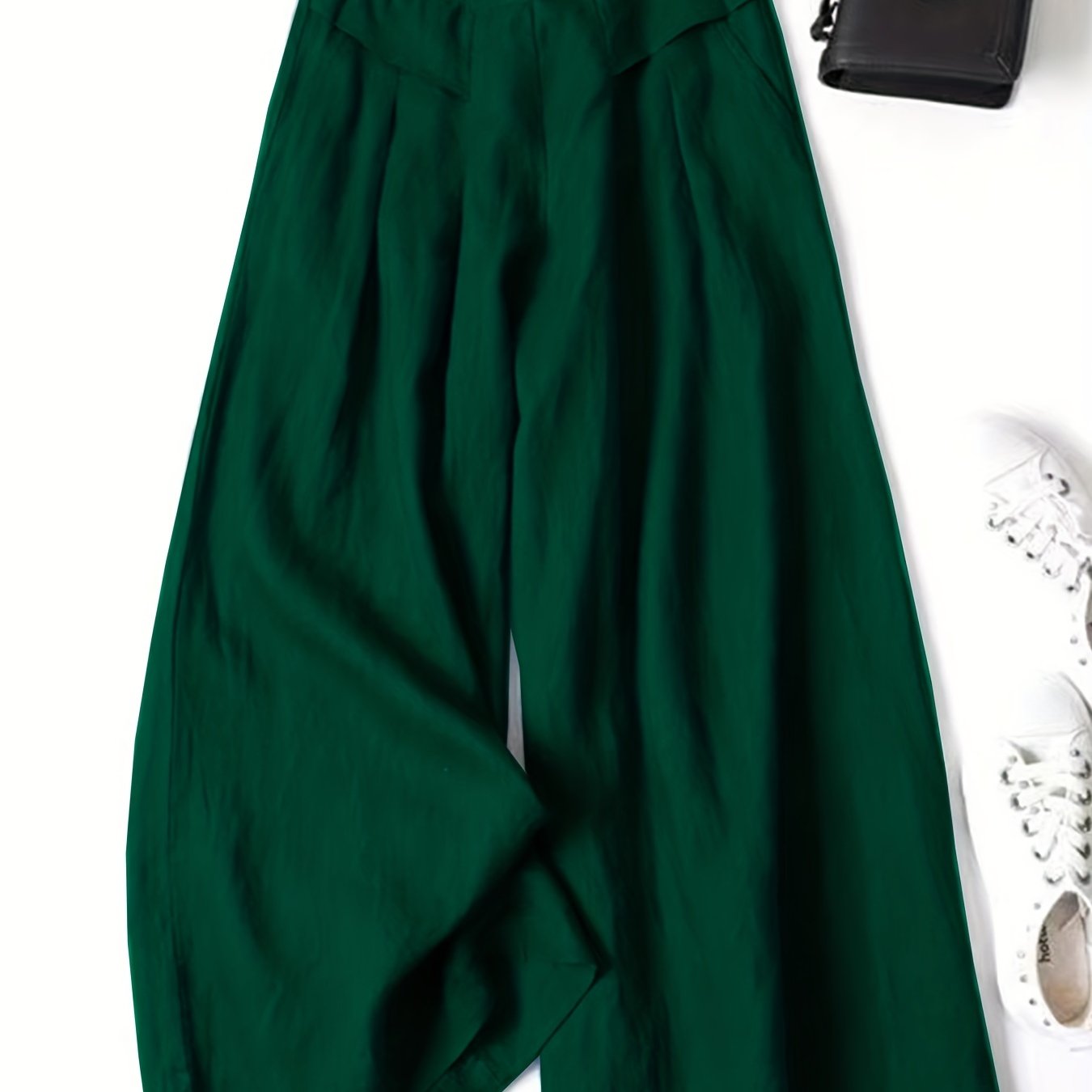 Maxie | Damesbroek met wijde pijpen van viscose linnen - Retro Casual Zomerbroek
