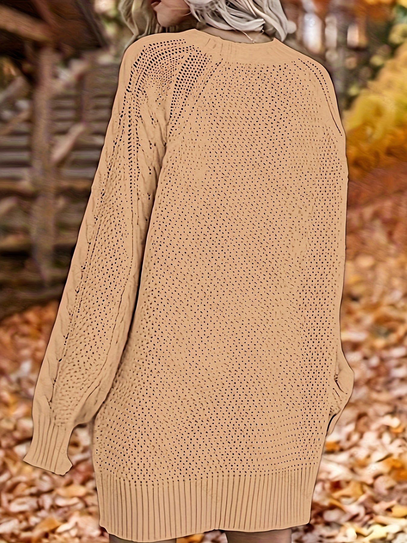 Hannelina | Oversized kabeltrui voor dames – Comfortabele lange gebreide trui voor herfst en winter