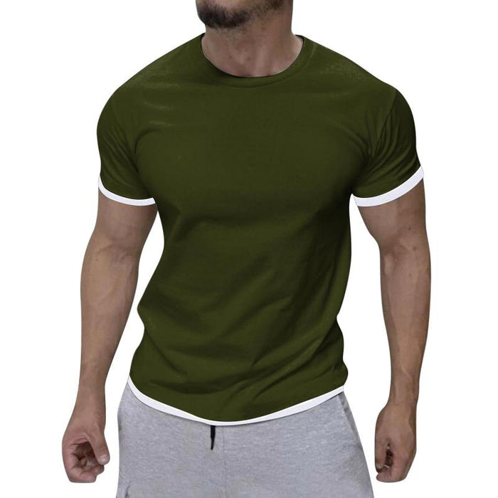 Jago | Klassiek katoenen T-shirt voor heren - Ronde hals, korte mouwen, contrasterende afwerking