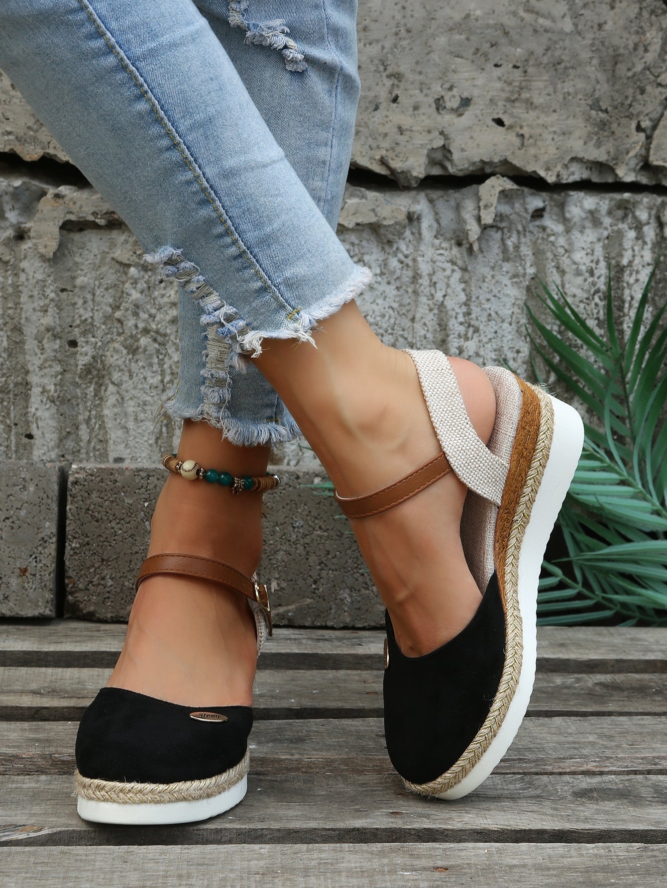 Nomiva | Vrouwen Orthopedische Boho Sandalen met Steunzolen - Comfortabele Sleehak Espadrilles