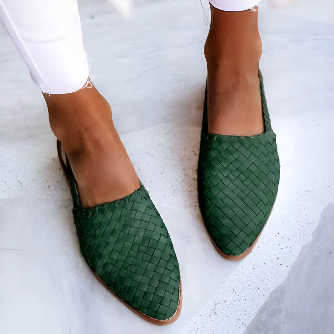 Nivessa | Geweven platte sandalen voor dames - Comfortabele, chique schoenen