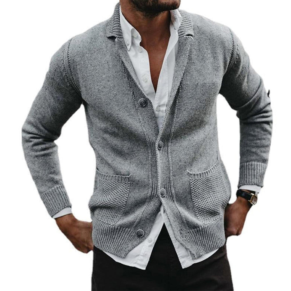 Garren | Gebreid herenvest - Knoopsluiting, Casual Lichtgewicht Sweaterjack