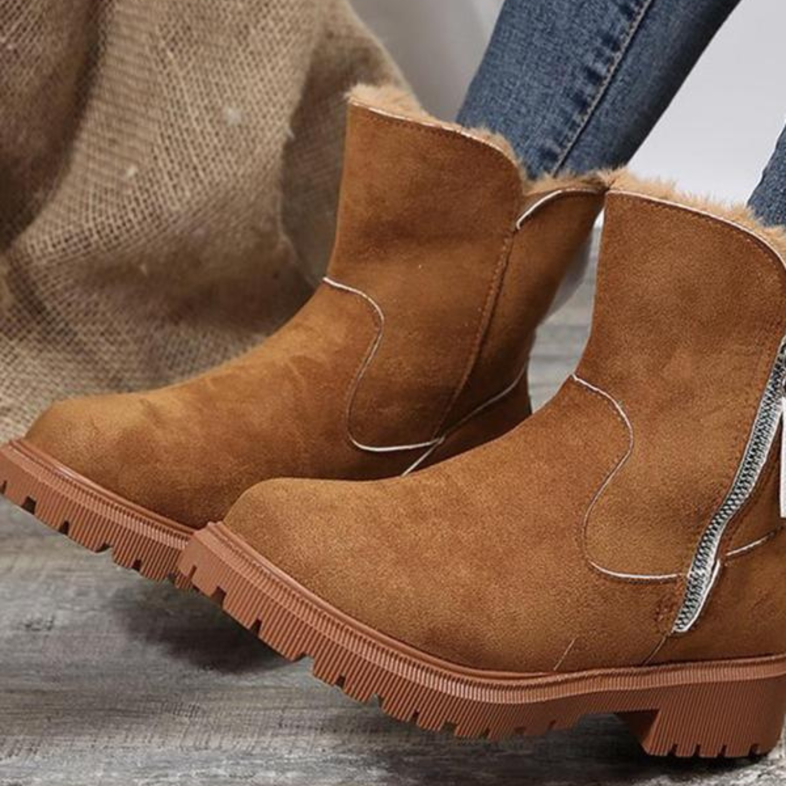 Zinnara | Casual laarzen met ritssluiting – Warme en comfortabele schoenen voor dames