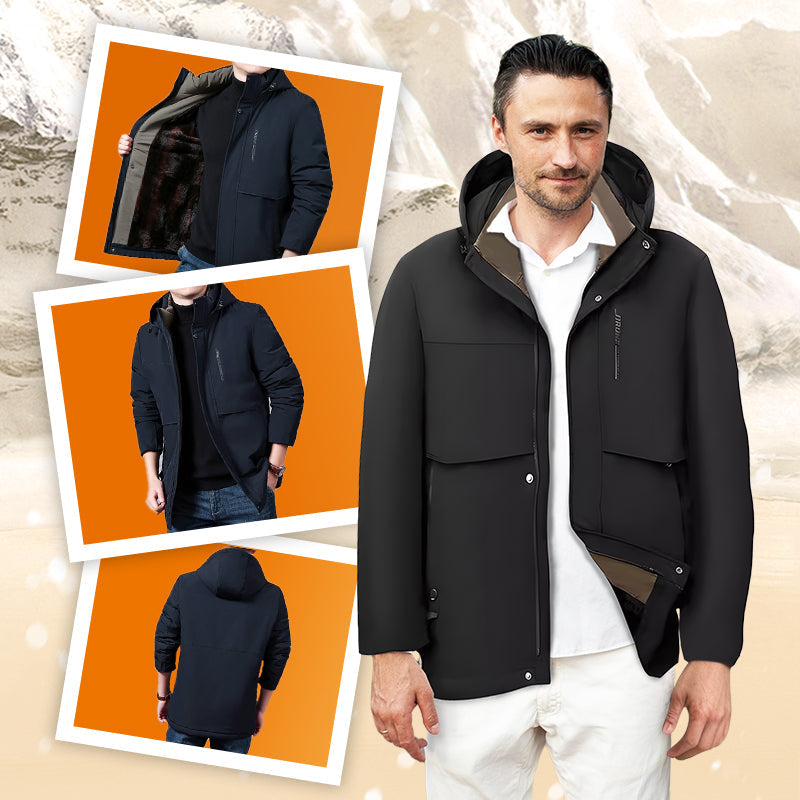 Odran | Thermische winterparka voor heren – met capuchon, geïsoleerd en warm