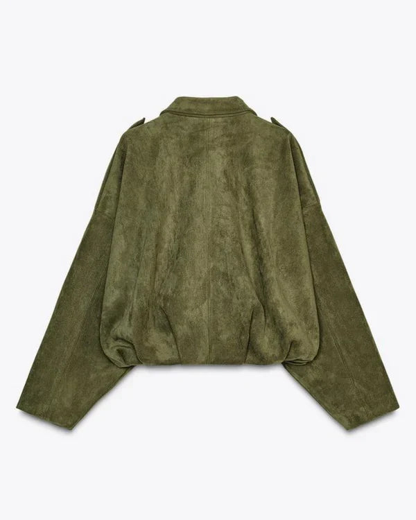 Alvressa | Stijlvolle bomberjas voor dames, suède-look, lichtgewicht, casual, trendy bovenkleding