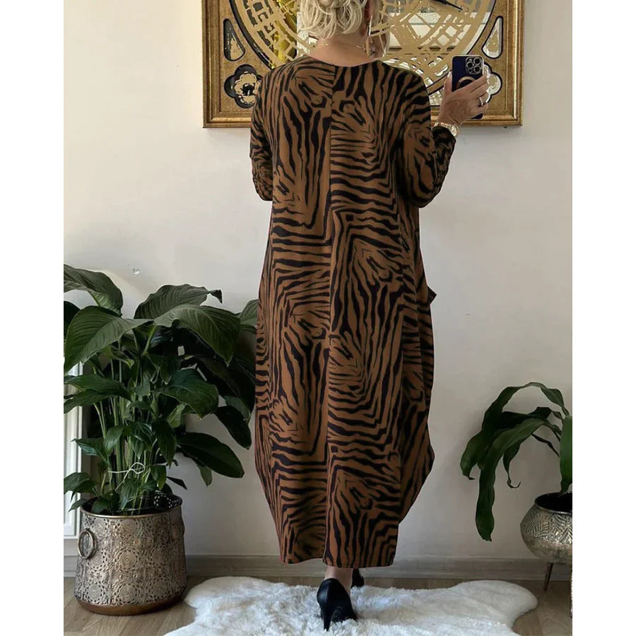 Questa | Losse damesjurk met dierenprint en zakken - Casual zomertuniek