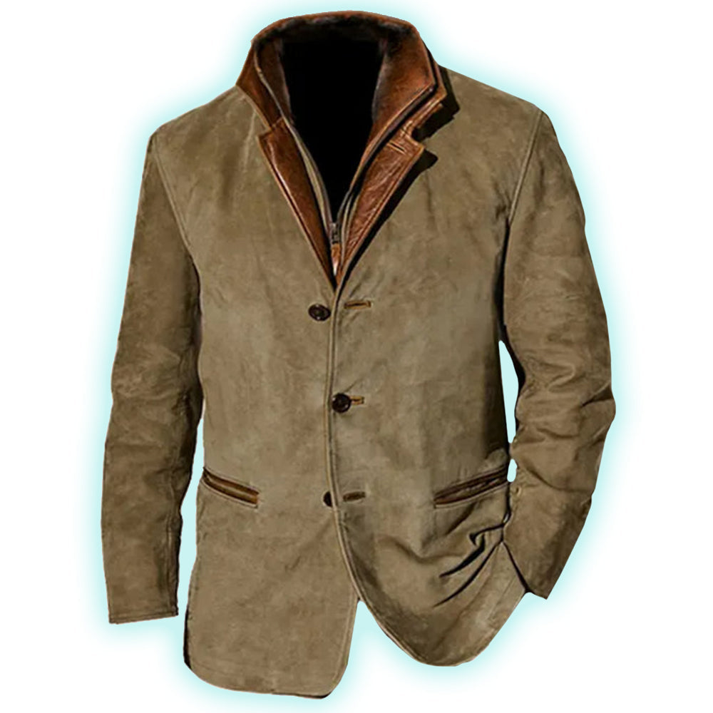 Zalthor | Suède herenjas - knoopsluiting, casual bovenkleding, Western look