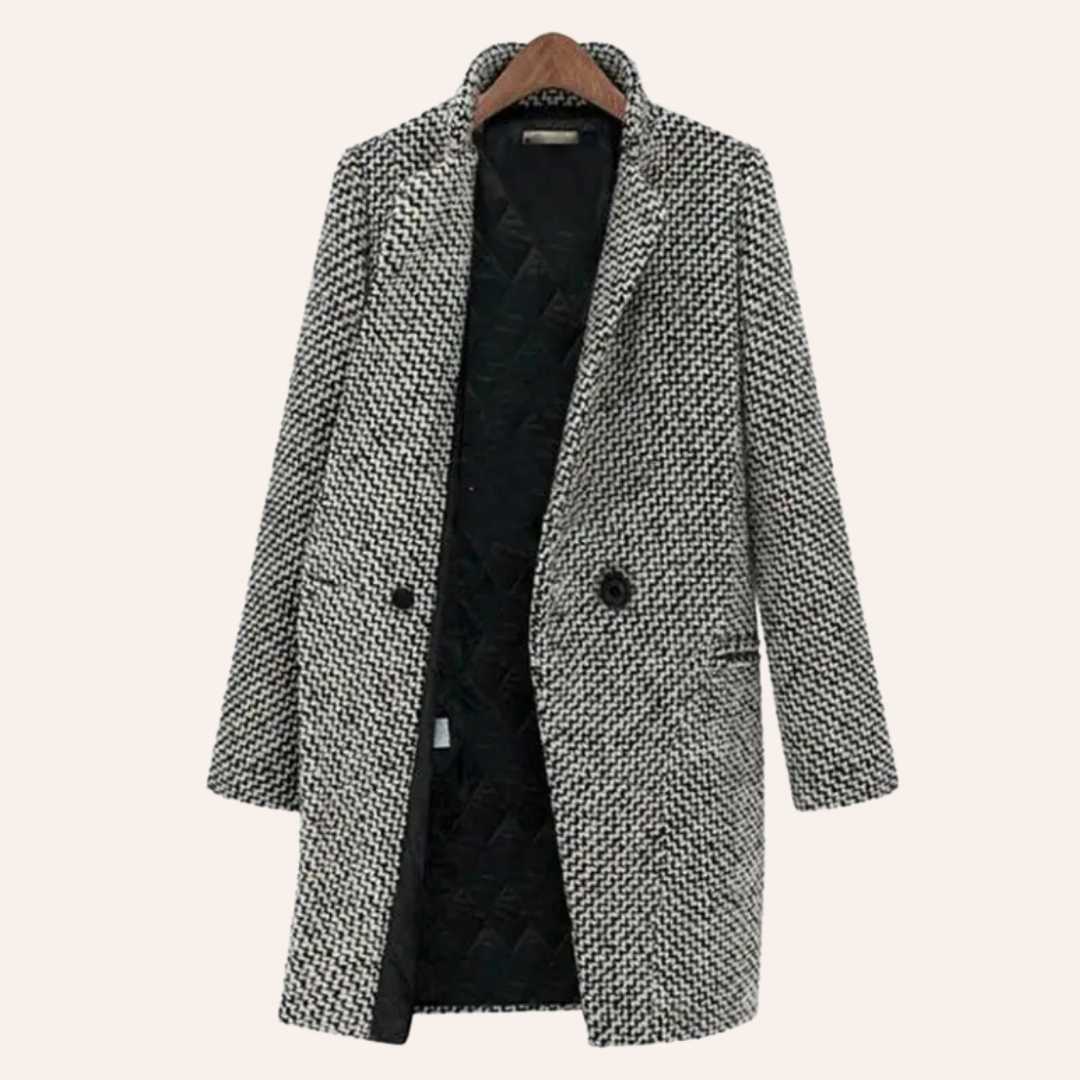 Katarzyna | Elegante gebreide lange jas voor dames – Warm, zachte wolmix, casual en formele bovenkleding