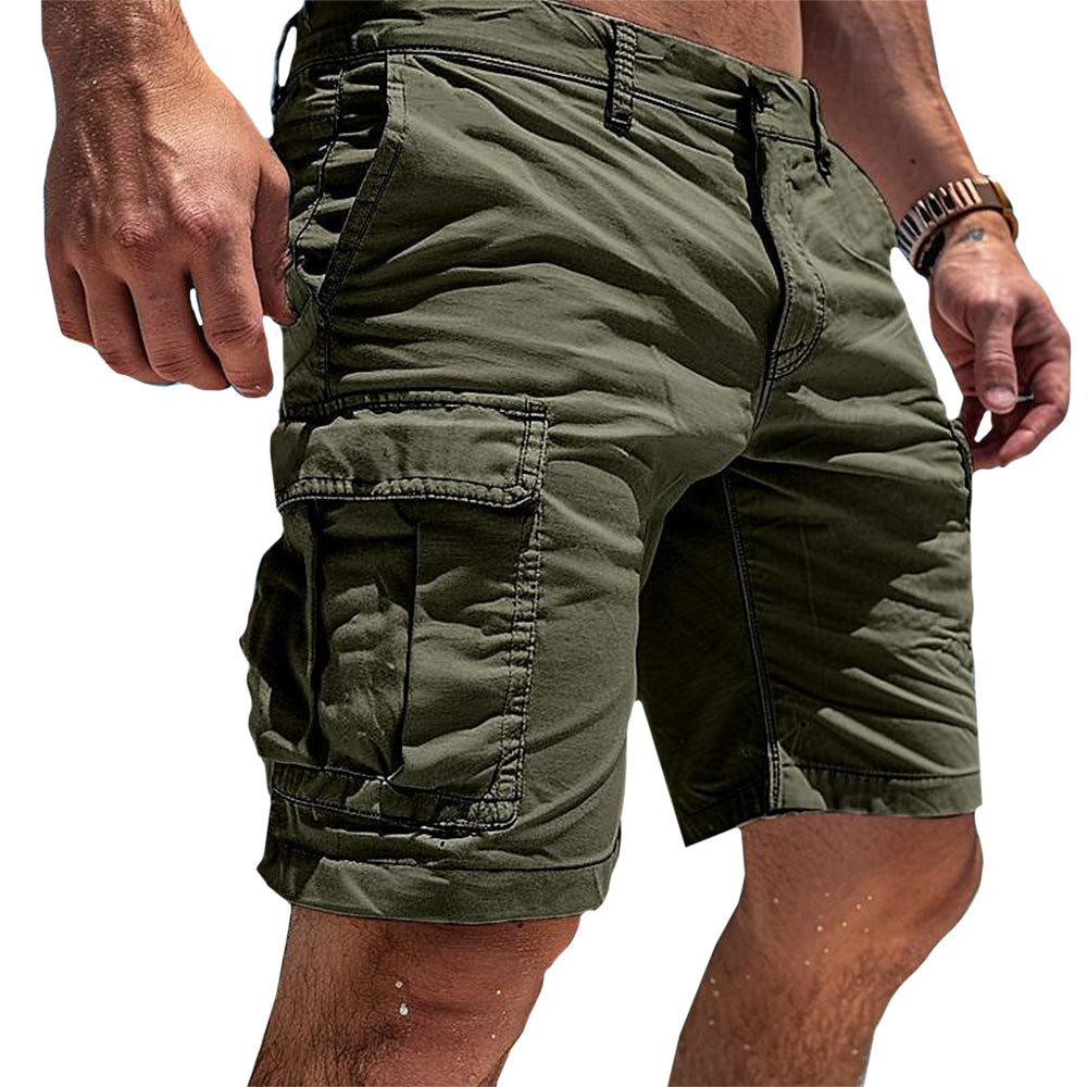 Kenji  | Heren Slim-Fit Cargo Shorts met meerdere zakken - Boven-knie utility short