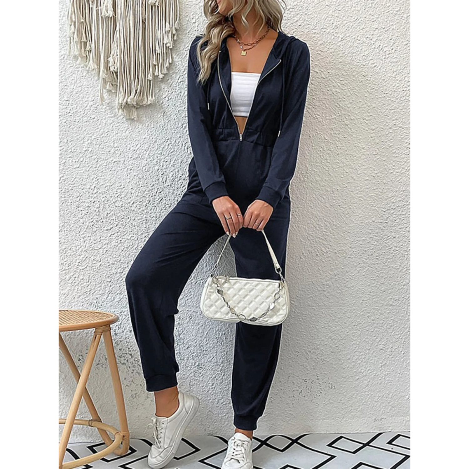 Valmira | Casual Jumpsuit met lange mouwen en capuchon voor dames - Comfortabel en stijlvol