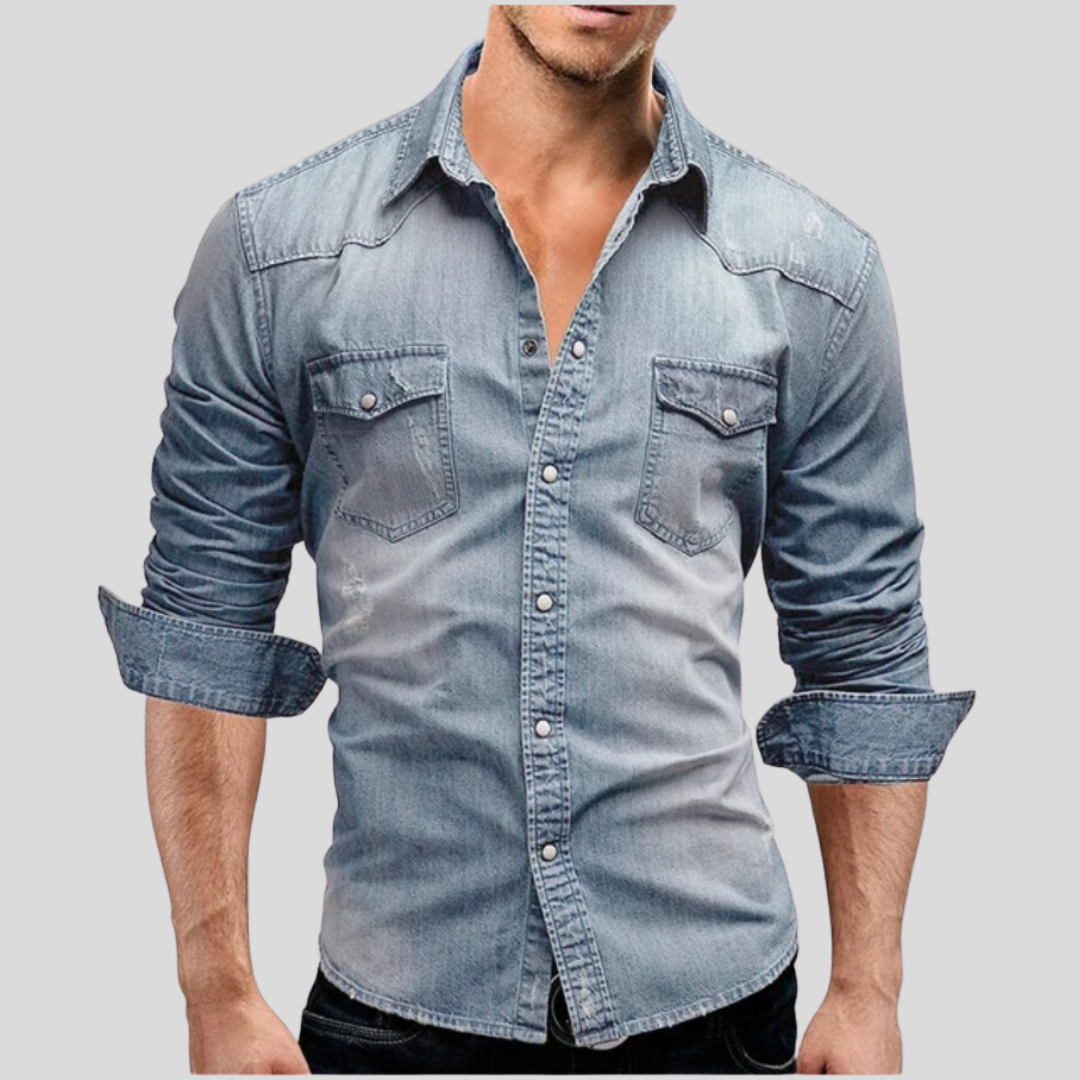 Branimir | Casual denim herenhemd - lichtgewicht slim fit Western-stijl