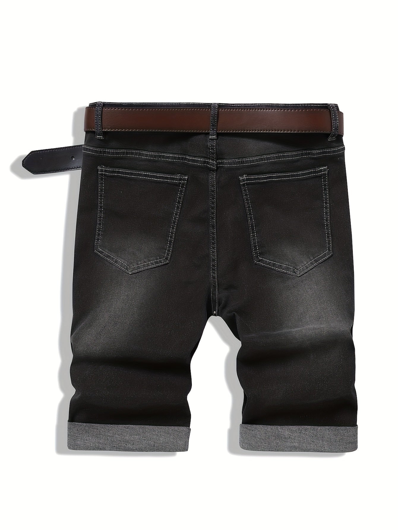 Hyrick | Heren Stretch Denim Shorts - Halfhoge Jean Shorts met Zakken