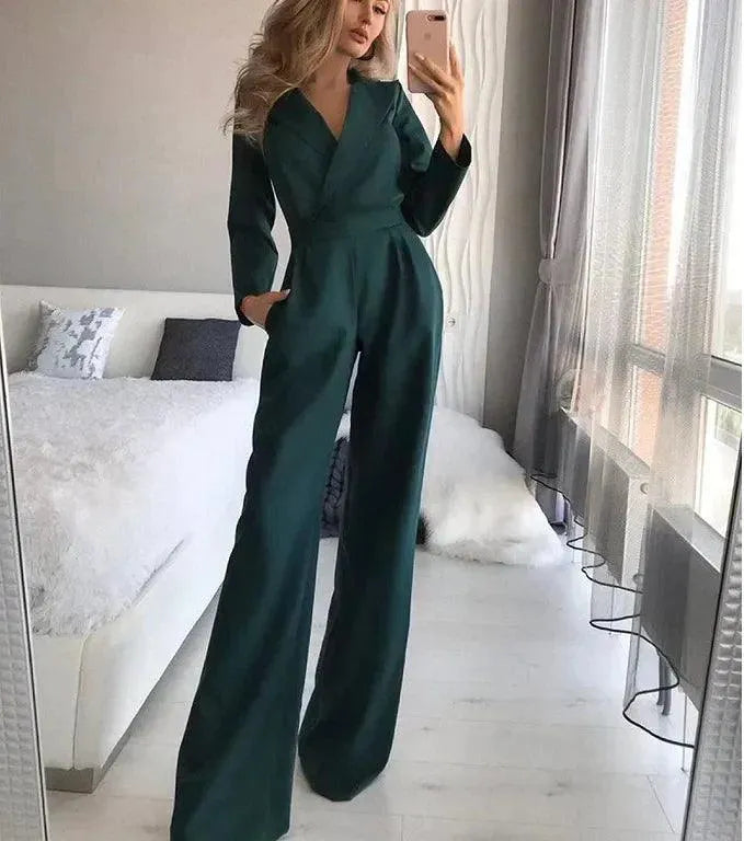 Ulvina | Elegante jumpsuit met lange mouwen - eendelige outfit voor feestjes en formele evenementen