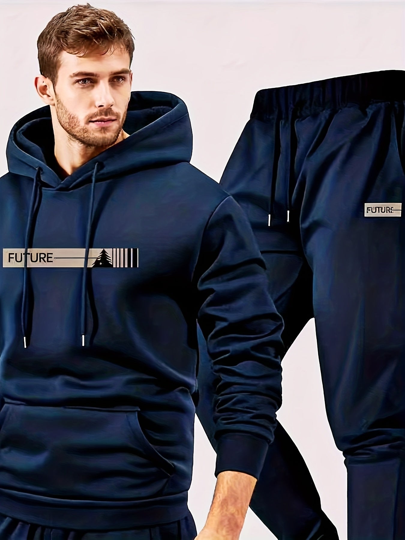 Brice | Heren 2-delige hoodie & joggingbroek set – Casual sportkleding, joggingoutfit van stretchstof