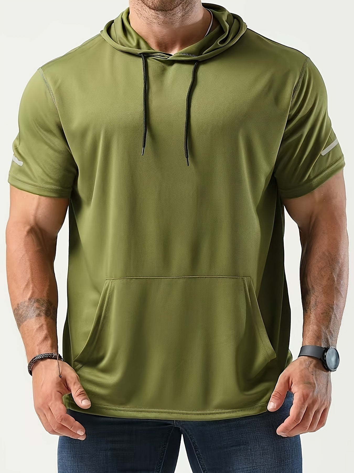 Fenno | Heren-T-shirt met capuchon - Sneldrogend, Trekkoord, Ideaal voor Hardlopen & Training