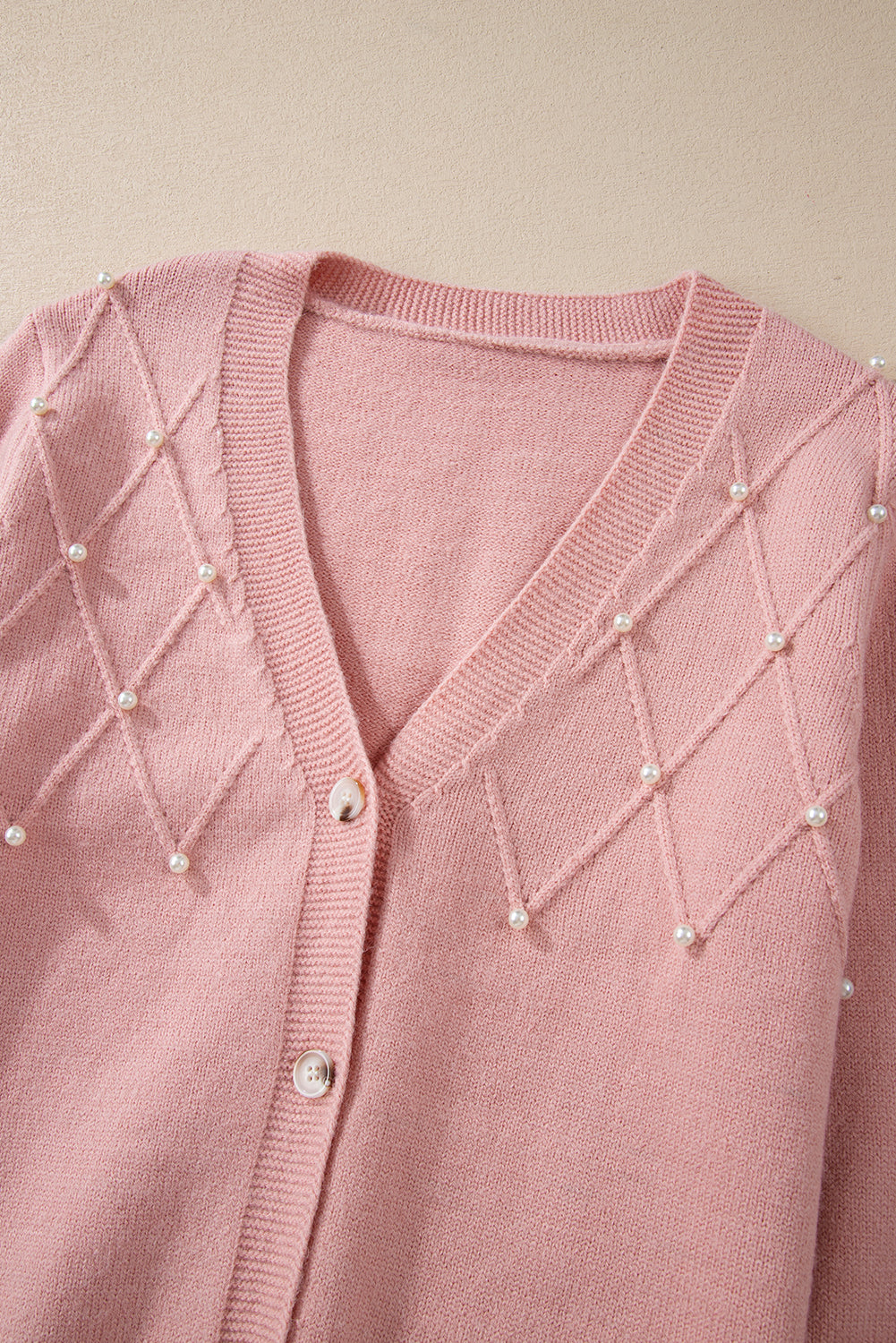 Crescenda | Elegant Cashmere Cardigan met Parel – Dames Herfst/Winter Luxe Vest