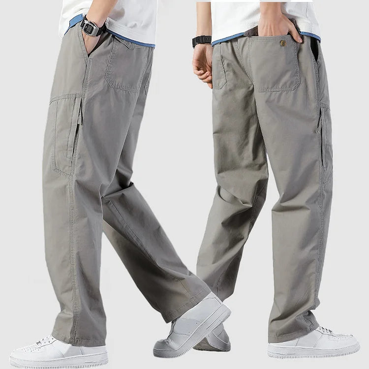 Wiktor | Heren cargo broek met meerdere zakken, rechte pijpen, duurzame casual werkkleding