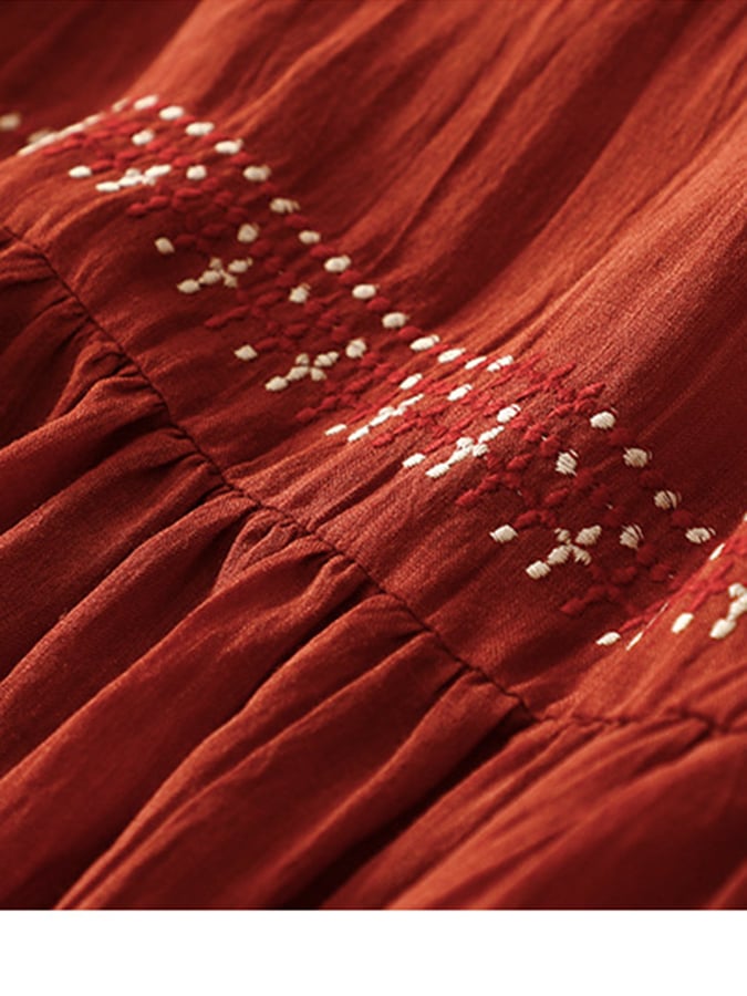 Raniah | Boho Maxi Jurk - Soepel vallende lichtgewicht zomerjurk met halve mouwen, ademende stof