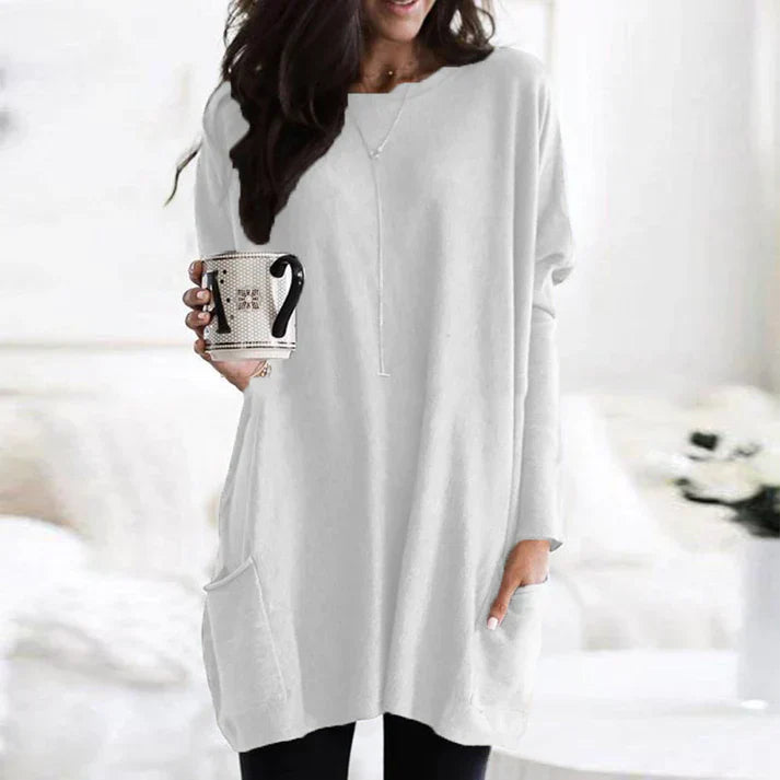 Valda | Soft Touch lange trui voor dames – Oversized, comfortabele gebreide, casual wintertrui