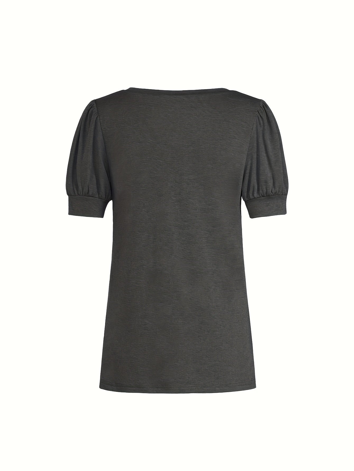 Palis | Elegant V-hals T-shirt met bloemetjesmouwen - Lichtgewicht ademende top, casual voor werk en dagelijks gebruik