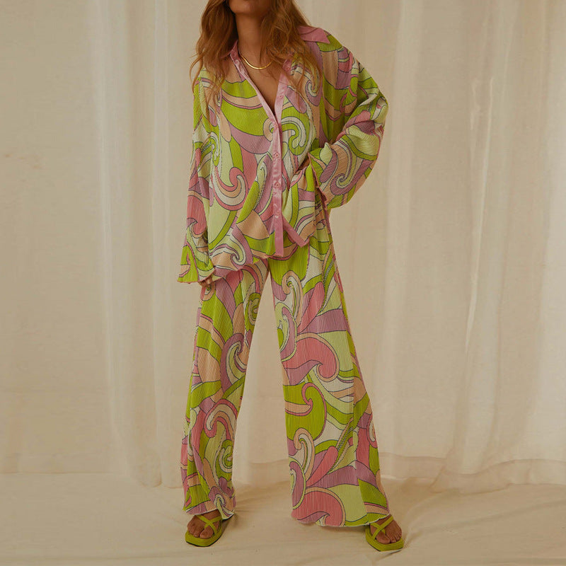 Calyssa | Kleurrijke bloemen 2-delige set voor dames - Top & Broek met bloemenprint