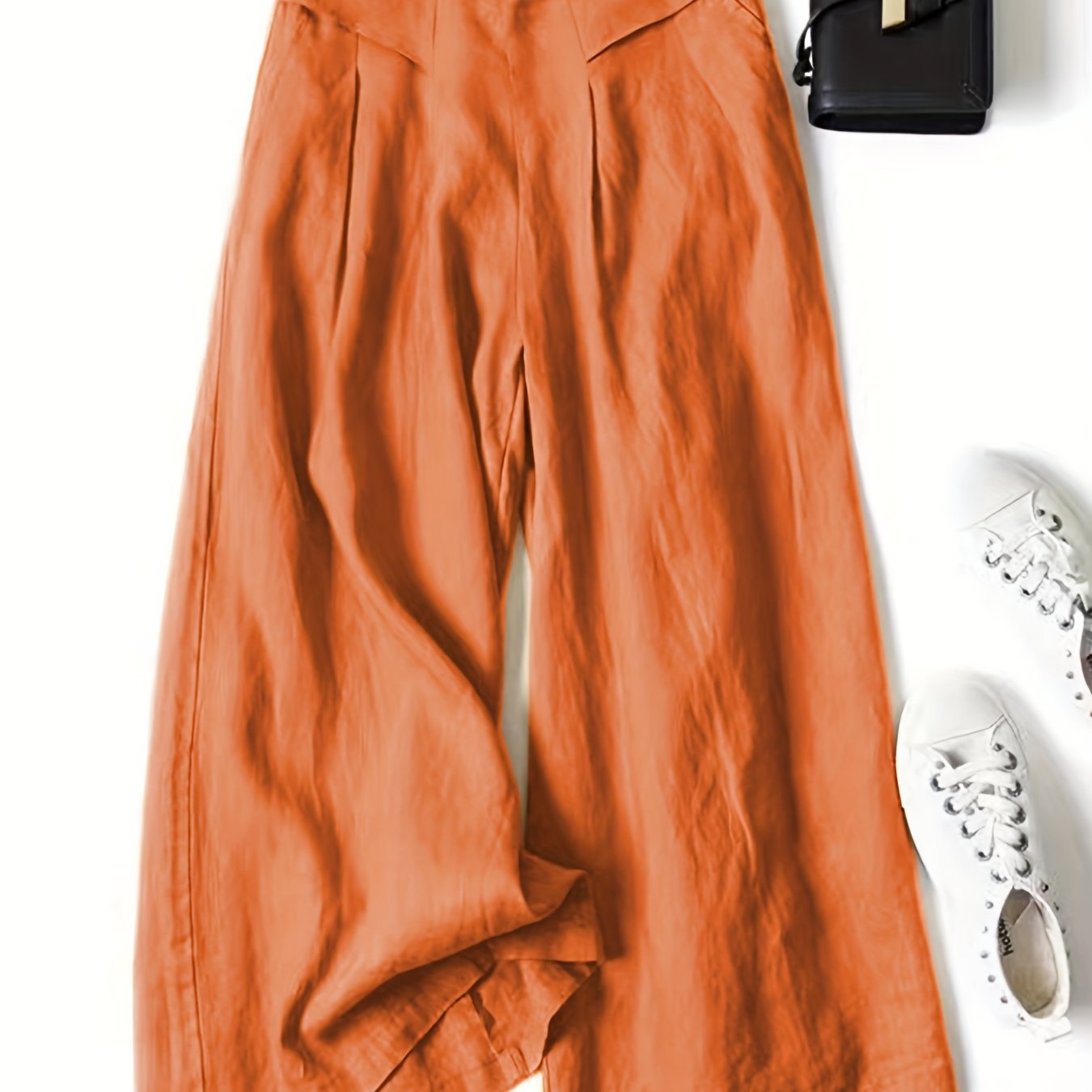 Maxie | Damesbroek met wijde pijpen van viscose linnen - Retro Casual Zomerbroek
