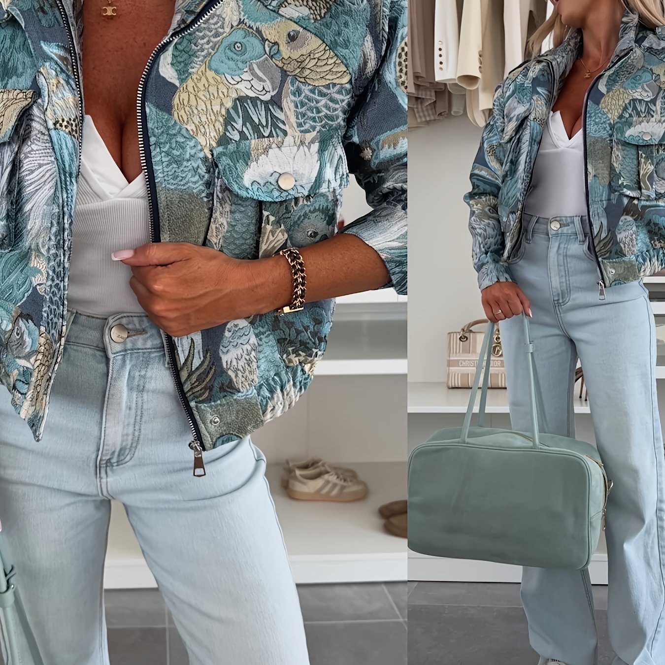 Malva | Geborduurd bloemenjasje voor dames – Elegante, hoogwaardige lente- en herfstjas met kraag