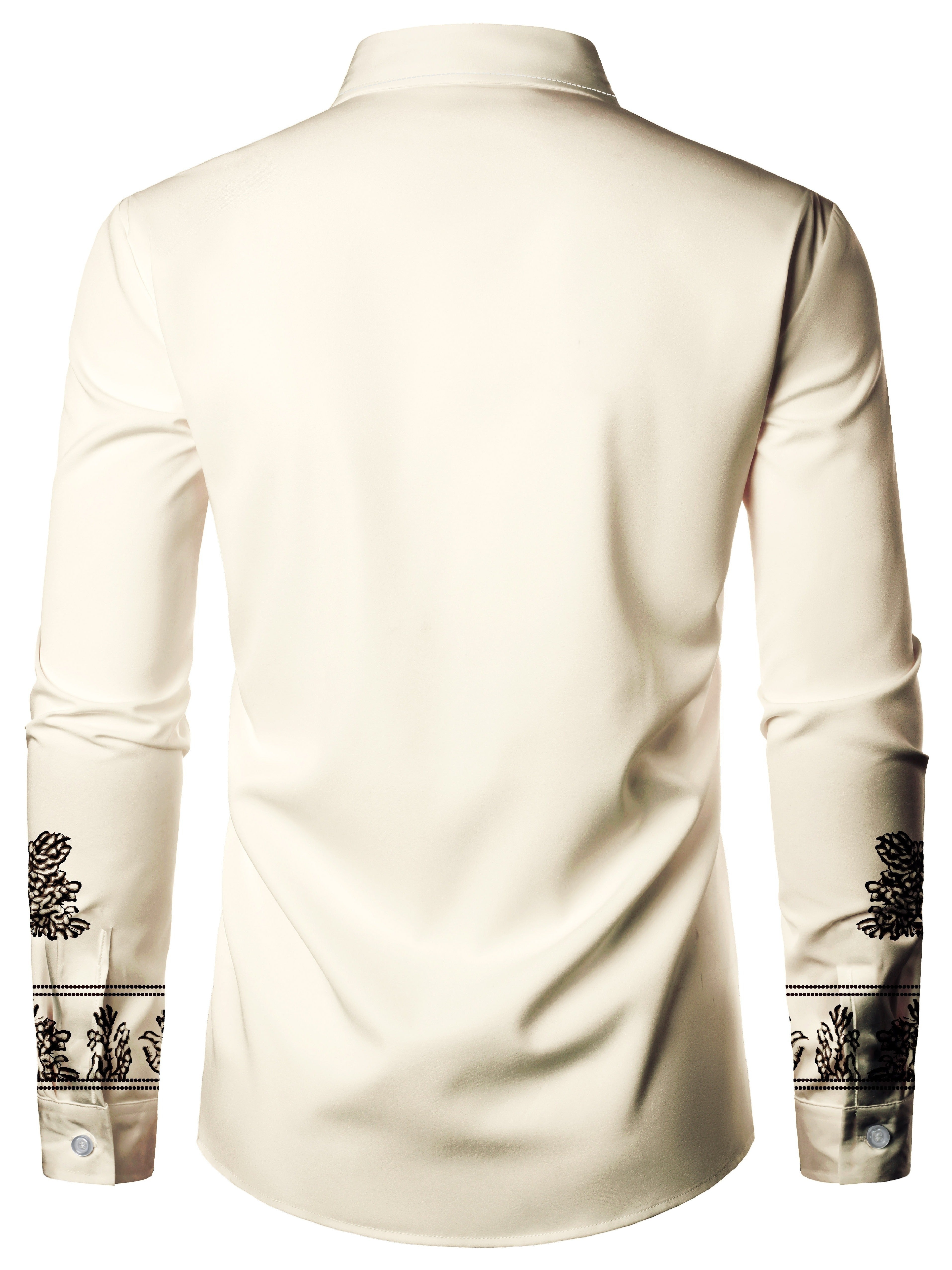 Balthier | Overhemd met knoopsluiting voor heren met tribaal patroon - vintage lange mouwen kleding