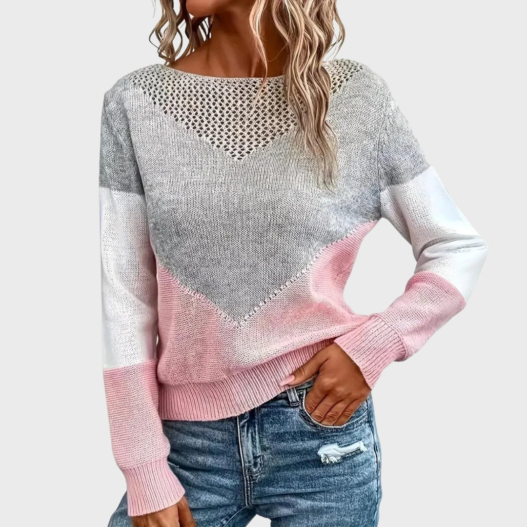 Faylinn | Roze kasjmier trui – Comfortabele gebreide pullover voor dames