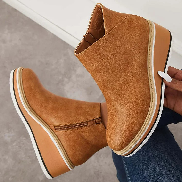 Vellora | Dames enkellaarsjes met wollen voering – Elegante winterlaarzen