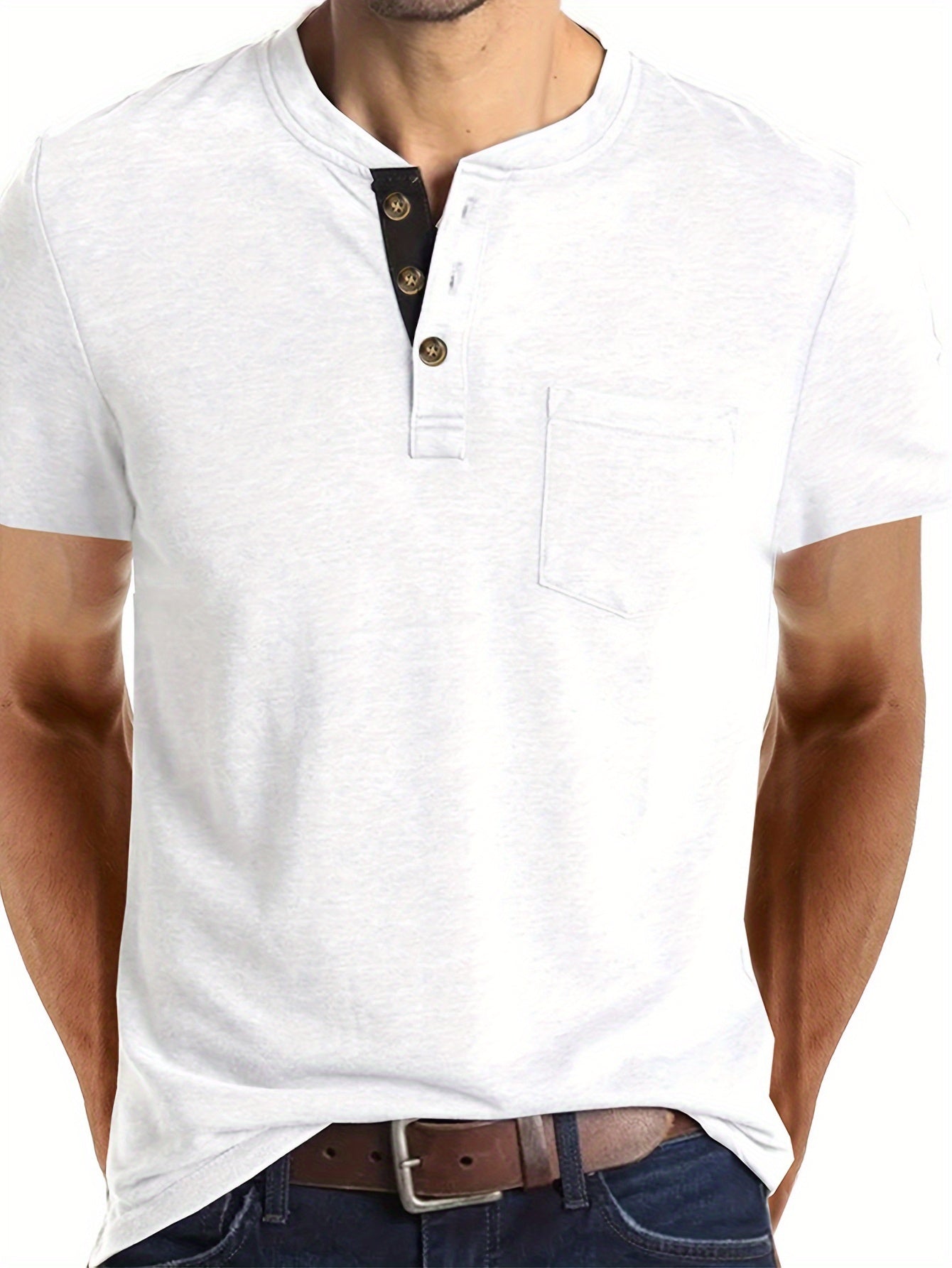 Ewald | Klassiek Henley Overhemd voor heren - Korte Mouwen, Trendy & Comfortabel voor Dagelijks Dragen