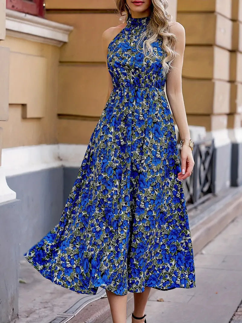 A lijn jurk met bloemenpatroon Elegante mouwloze jurk Noya Home