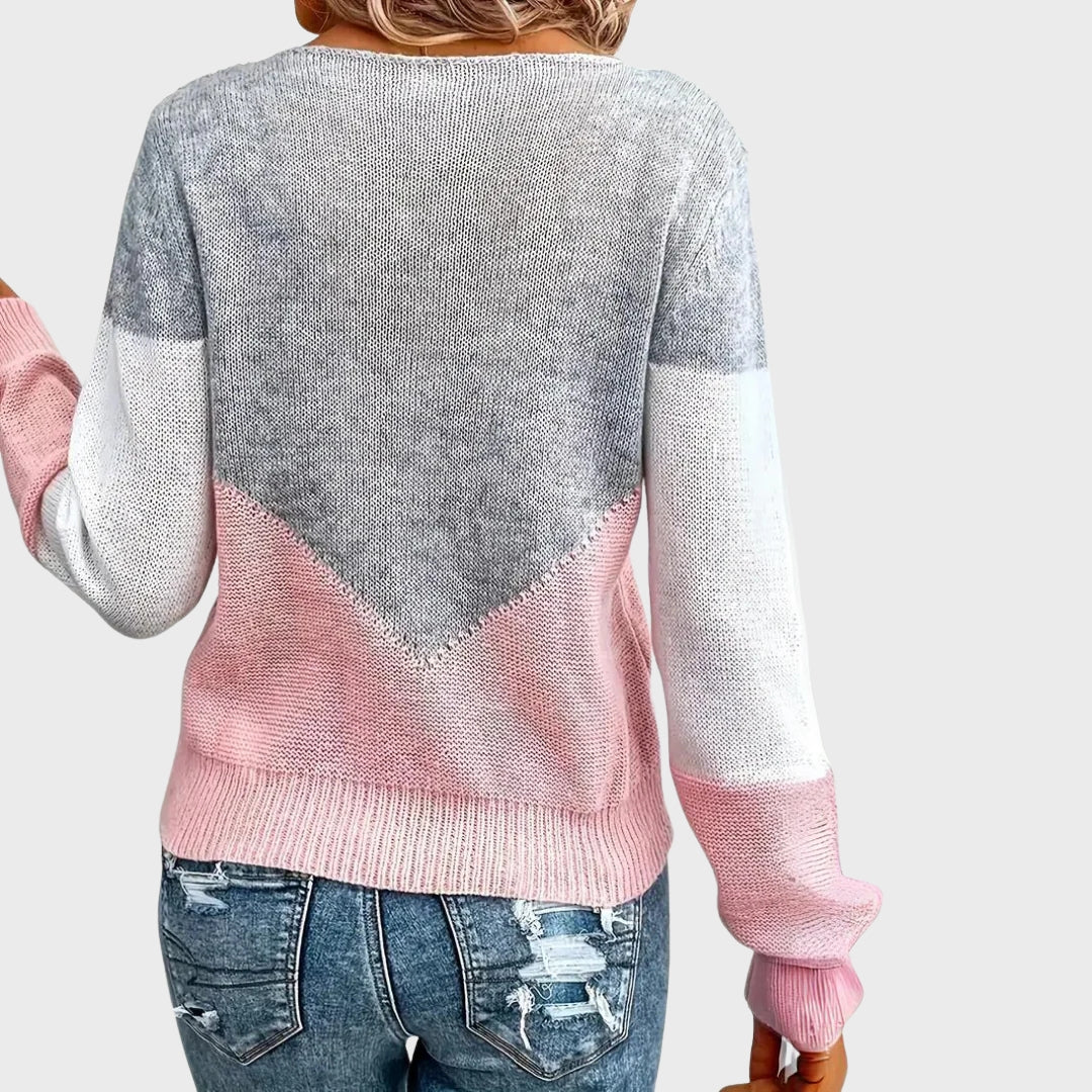 Faylinn | Roze kasjmier trui – Comfortabele gebreide pullover voor dames