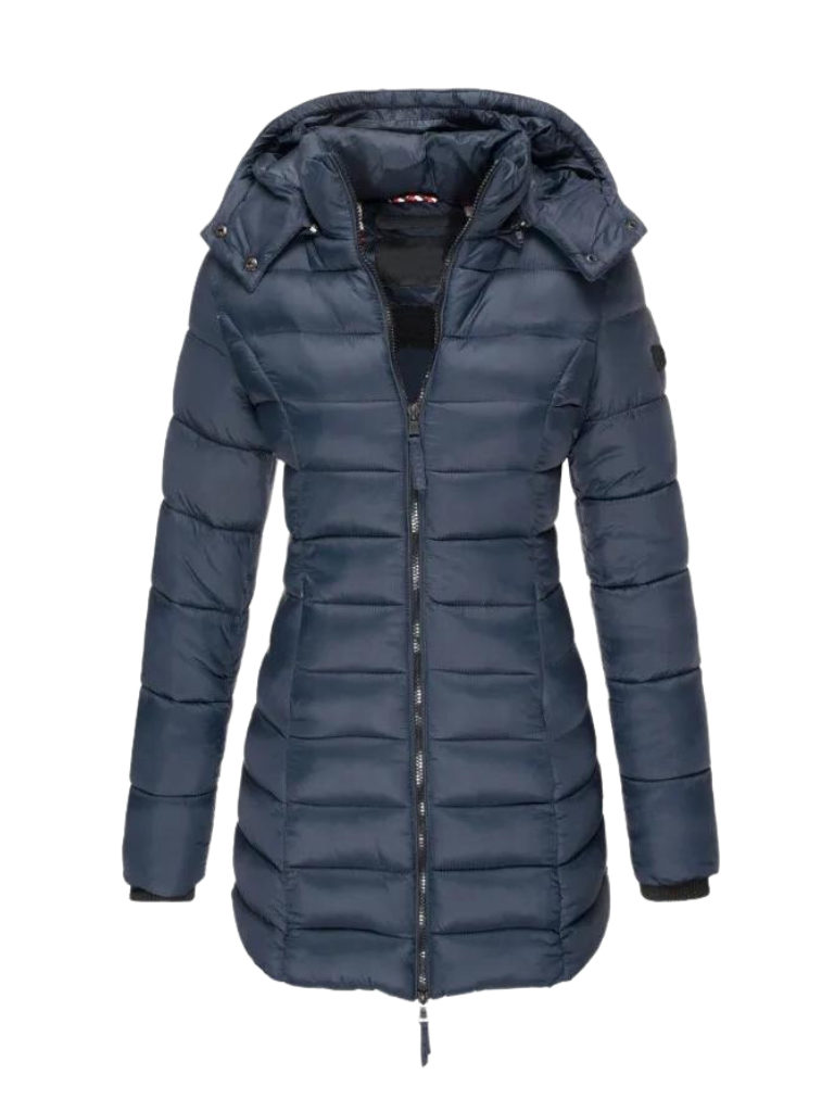 Lionna | Damesjas met capuchon en vormgevende pufferjas – Winterjas, gewatteerd en warm